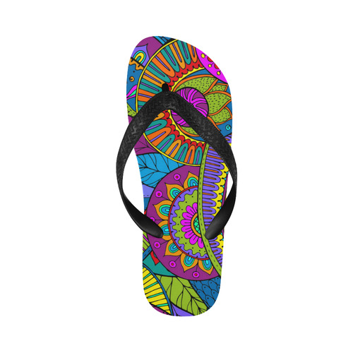Pop Art PAISLEY Ornaments Pattern multicolored Flip Flops for Men/Women (Model 040)