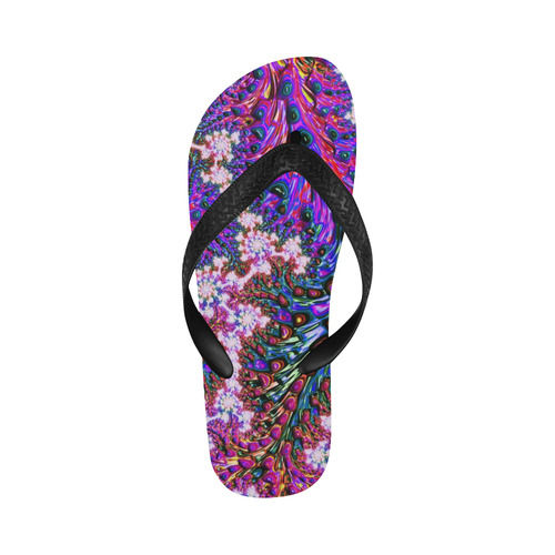 more colors in life fractal 24B Flip Flops for Men/Women (Model 040)