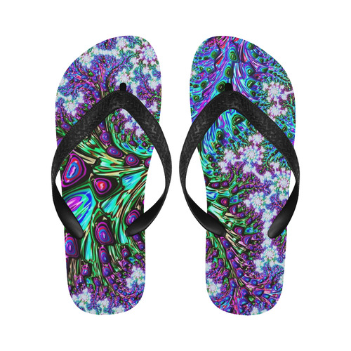 more colors in life fractal 24A Flip Flops for Men/Women (Model 040)