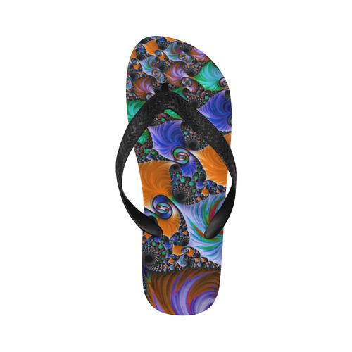 awesome fractal 33C Flip Flops for Men/Women (Model 040)