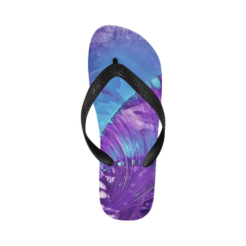 Abstract Fractal Painting - blue magenta pink Flip Flops for Men/Women (Model 040)