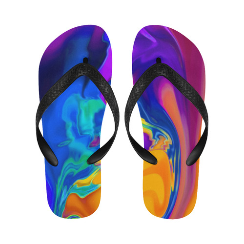 The PERFECT WAVE abstract multicolored Flip Flops for Men/Women (Model 040)