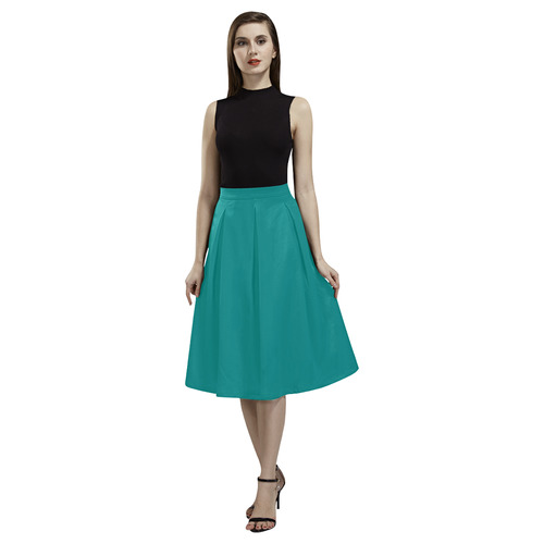 Deep Peacock Blue Aoede Crepe Skirt (Model D16)