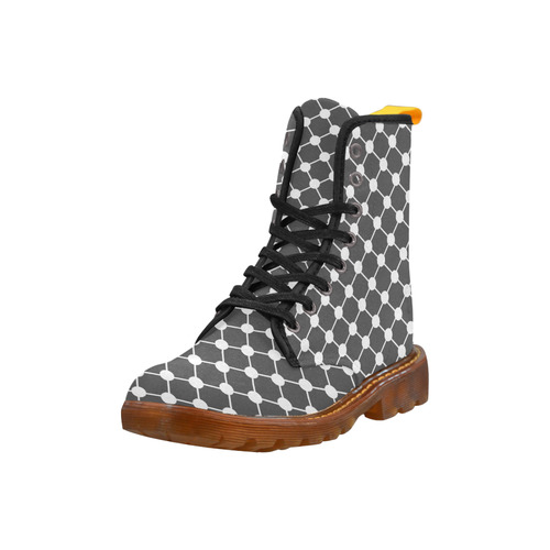 Charcoal Trellis Dots Martin Boots For Women Model 1203H