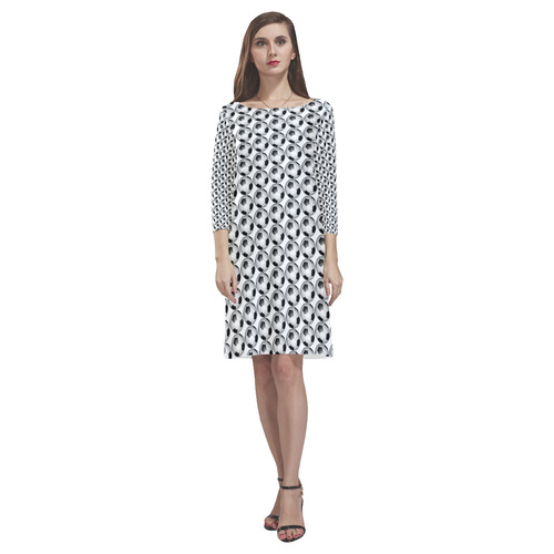 Soccer Tiled by Martina Webster Rhea Loose Round Neck Dress(Model D22)