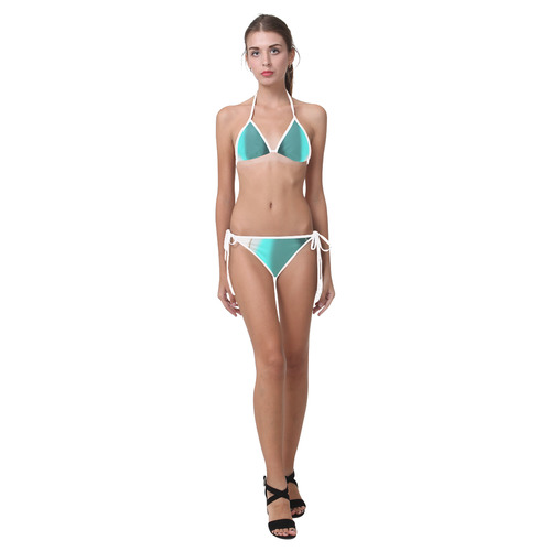 Turquoise Abstract Custom Bikini Swimsuit (Model S01)