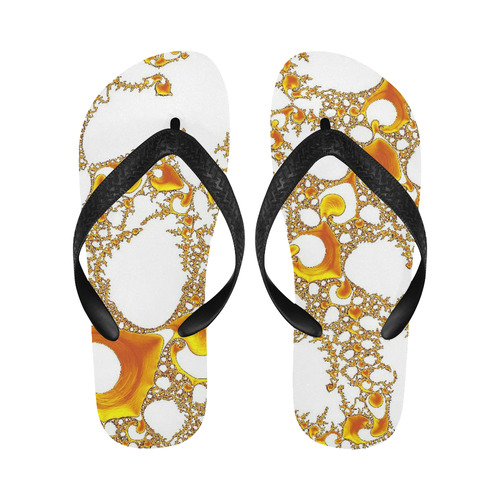 special fractal 04 orange Flip Flops for Men/Women (Model 040)