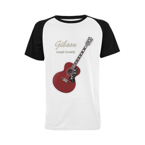 Gibson Acoustic Rockabilly Men's Raglan T-shirt Big Size (USA Size) (Model T11)