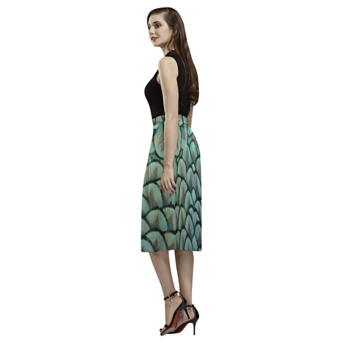 Peacock Feathers Aoede Crepe Skirt (Model D16)