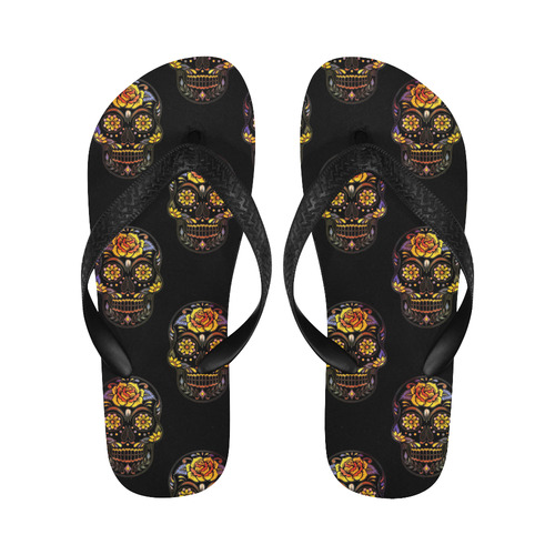 Skull20170315_by_JAMColors Flip Flops for Men/Women (Model 040)