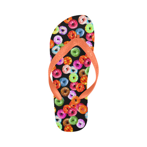 Colorful Yummy DONUTS pattern Flip Flops for Men/Women (Model 040)