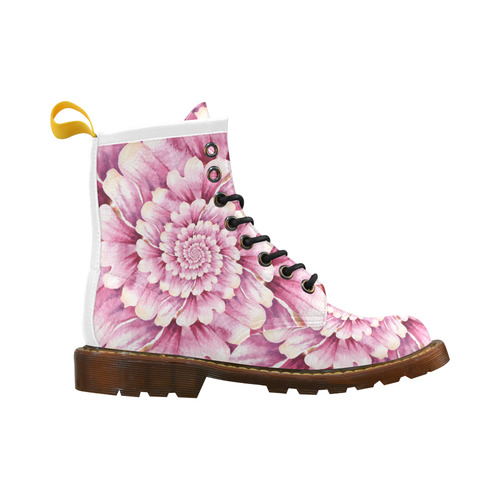 Flower Swirls High Grade PU Leather Martin Boots For Women Model 402H