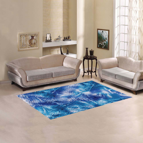 Nautical  Rug 3x5 Nautical Ocean Beach Blue Net Print Area Rug 5'x3'3''