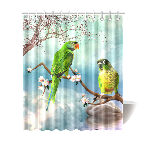Funny cute parrots Shower Curtain 72"x84"