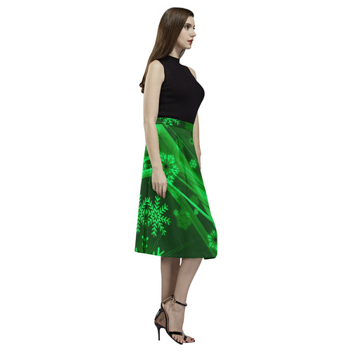 Green Snowflakes Aoede Crepe Skirt (Model D16)