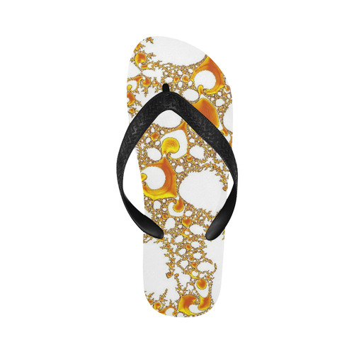 special fractal 04 orange Flip Flops for Men/Women (Model 040)