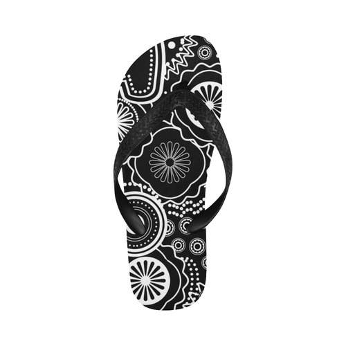 black and white Flip Flops for Men/Women (Model 040)