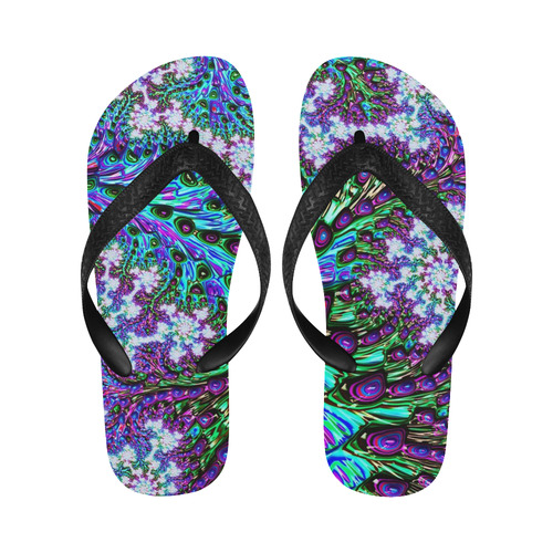 more colors in life fractal 24A Flip Flops for Men/Women (Model 040)