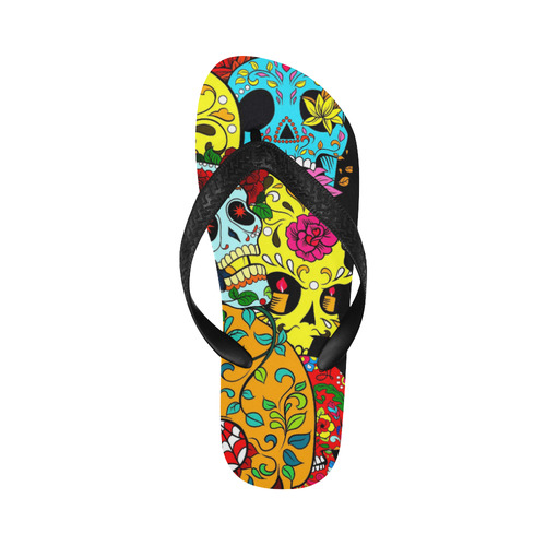 simply sugar skulls Flip Flops for Men/Women (Model 040)