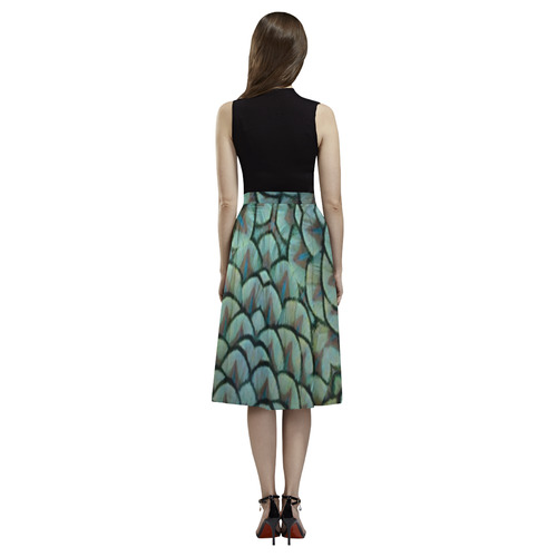 Peacock Feathers Aoede Crepe Skirt (Model D16)