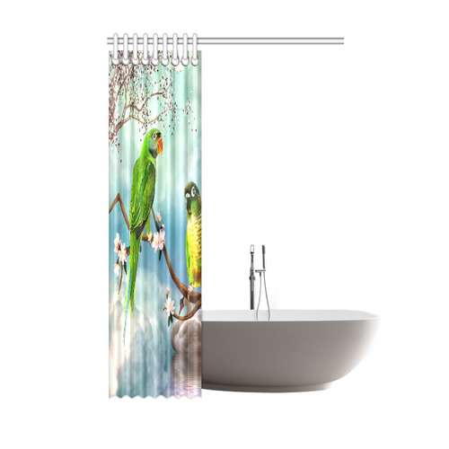 Funny cute parrots Shower Curtain 48"x72"