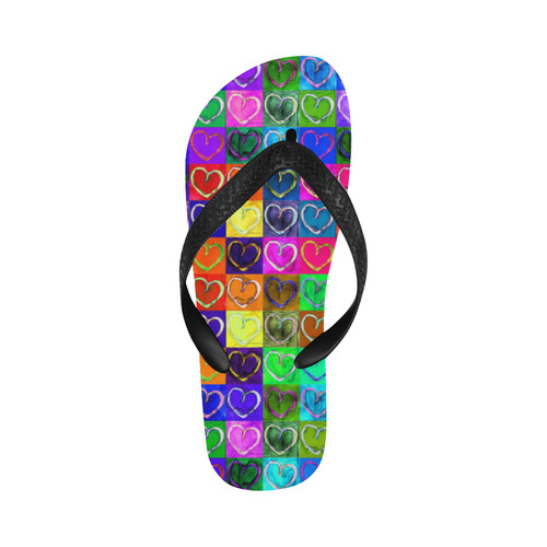 Lovely Hearts Mosaic Pattern - Grunge Colored Flip Flops for Men/Women (Model 040)