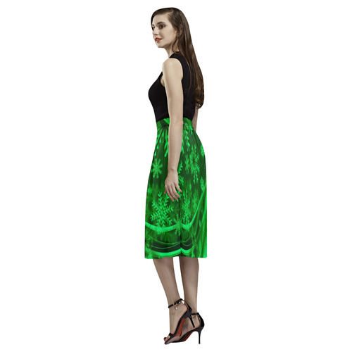 Green Snowflakes Aoede Crepe Skirt (Model D16)