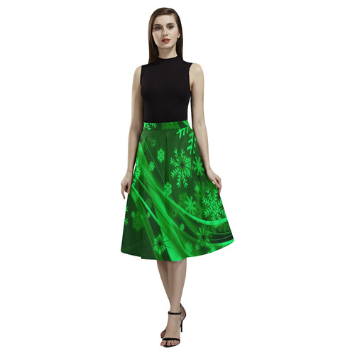 Green Snowflakes Aoede Crepe Skirt (Model D16)