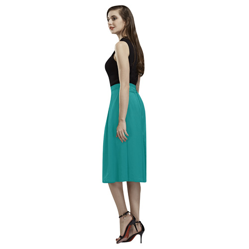 Deep Peacock Blue Aoede Crepe Skirt (Model D16)