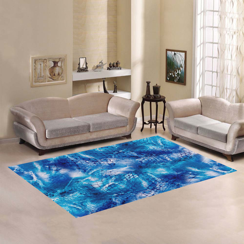 Nautical  Rug 5x7 Nautical Ocean Beach Blue Net Print Area Rug7'x5'