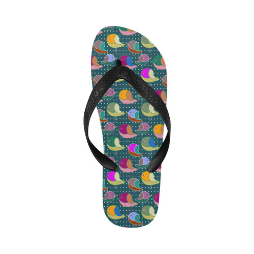 Simply Geometric Cute Birds Pattern Colored Flip Flops for Men/Women (Model 040)