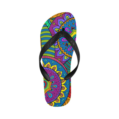 Pop Art PAISLEY Ornaments Pattern multicolored Flip Flops for Men/Women (Model 040)