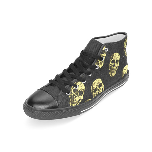 Hot Skulls,eggshell by JamColors Women's Classic High Top Canvas Shoes (Model 017)