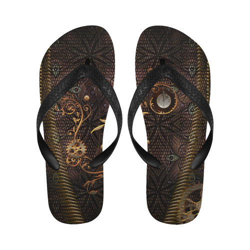 Steampunk, gallant design Flip Flops for Men/Women (Model 040)