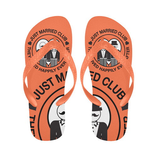 Wedding Print Flip Flops Married Mr. Right Lgbt Print Flip Flops for Men/Women (Model 040)