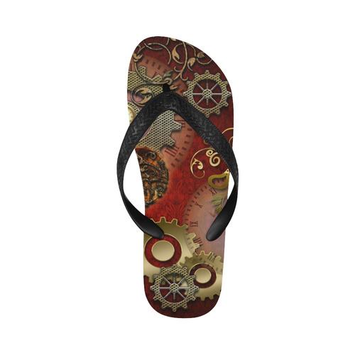 Steampunk, awesome glowing hearts Flip Flops for Men/Women (Model 040)