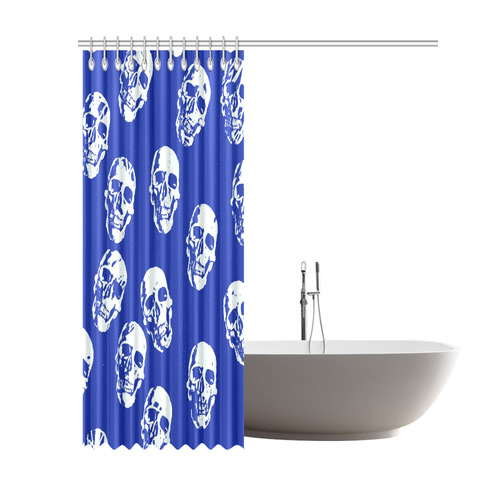 Hot Skulls,white by JamColors Shower Curtain 69"x84"