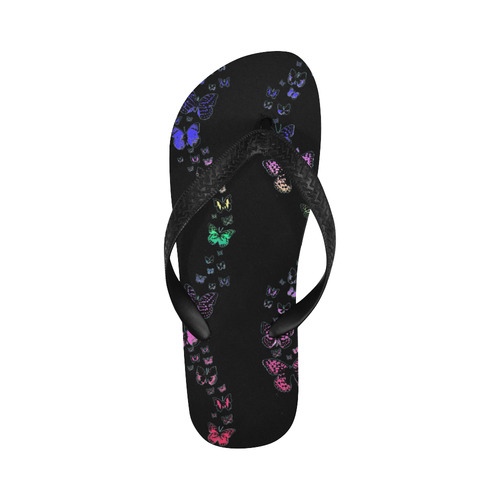 Rainbow Butterfly Swirl Flip Flops for Men/Women (Model 040)