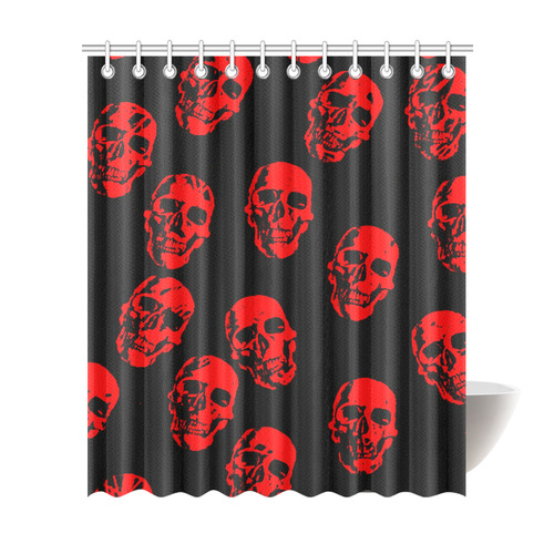 Hot Skulls,red by JamColors Shower Curtain 72"x84"