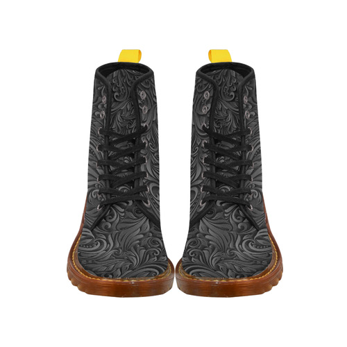 Black Embroidery Martin Boots For Women Model 1203H
