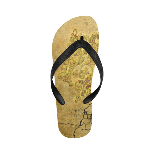 Dancing couple on vintage background Flip Flops for Men/Women (Model 040)