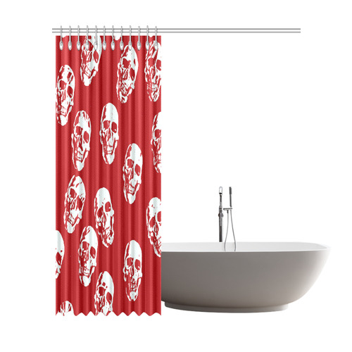 Hot Skulls,red white by JamColors Shower Curtain 72"x84"