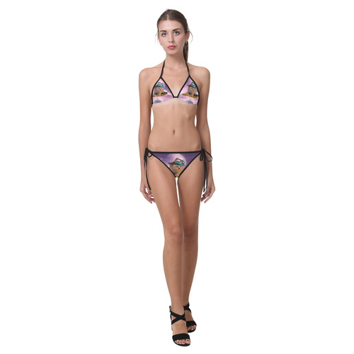 Funny surfing kitten Custom Bikini Swimsuit (Model S01)