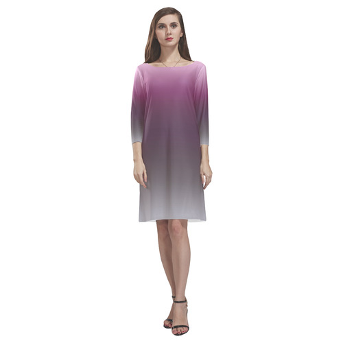 Purple Ombre Gradient Rhea Loose Round Neck Dress(Model D22)