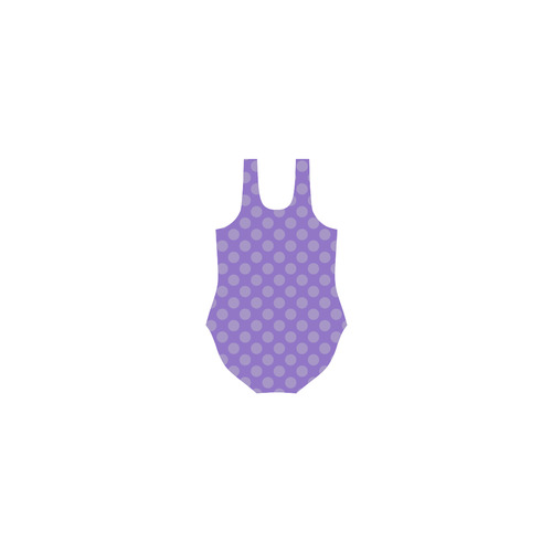 Lilac Polka Dots Vest One Piece Swimsuit (Model S04)