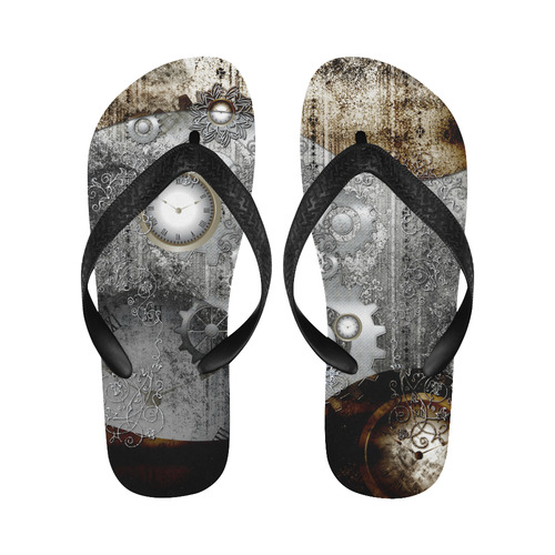 Steampunk in vintage design Flip Flops for Men/Women (Model 040)