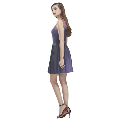 Purple Ombre Gradient Thea Sleeveless Skater Dress(Model D19)