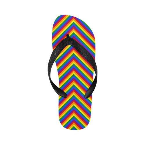 Rainbow  Chevron Pattern Flip Flops for Men/Women (Model 040)