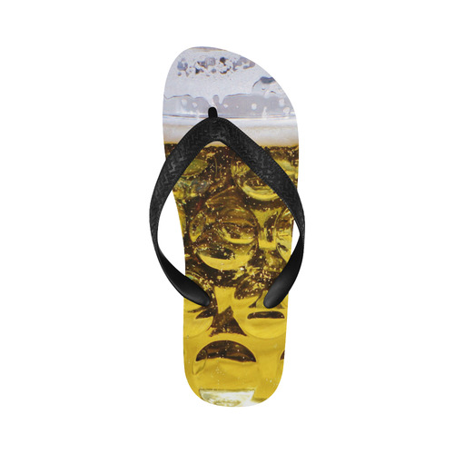 Photography - real GLASS OF BEER Flip Flops for Men/Women (Model 040)