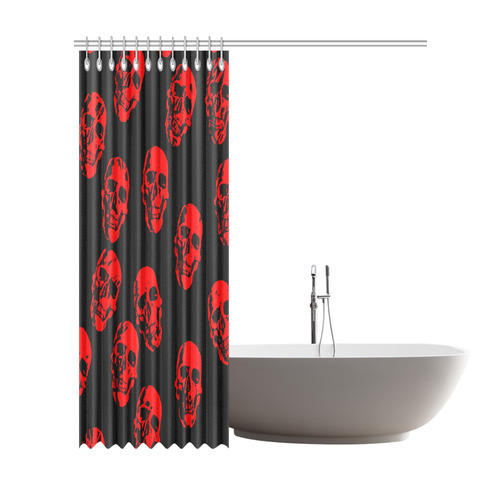 Hot Skulls,red by JamColors Shower Curtain 72"x84"